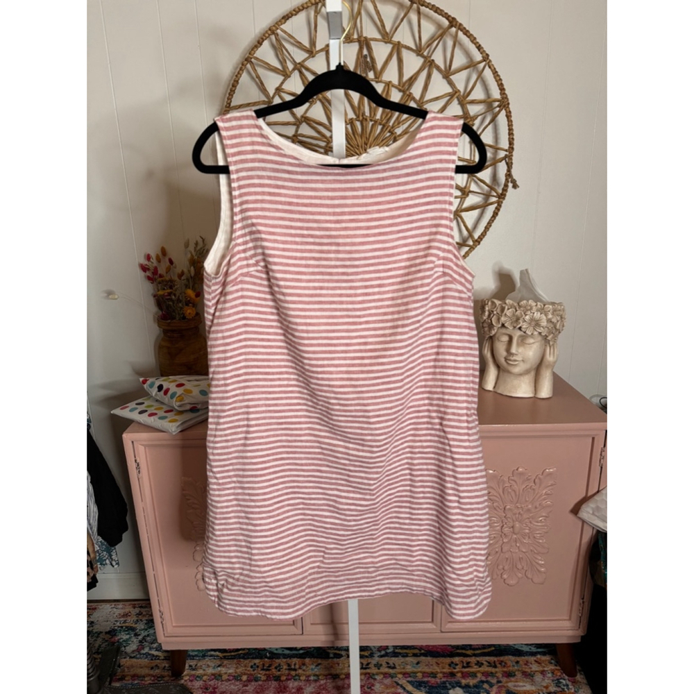 Women's beachlunchlounge‎ Dress L/G pink & White Striped
